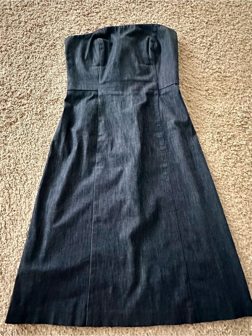 Ann Taylor Strapless Dark Indigo Denim Dress